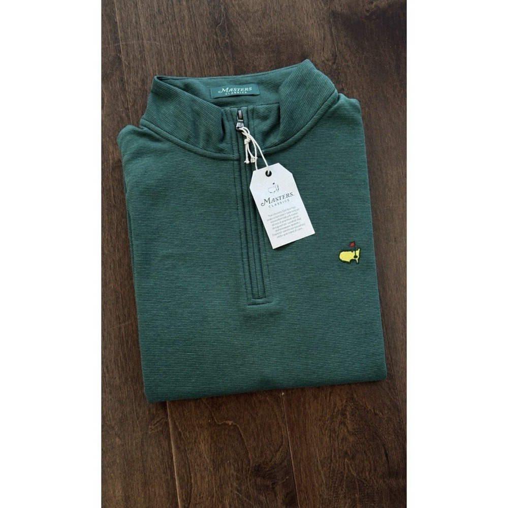 2026 Masters Classics Men's Green 1/4 Zip Pullover Pima Cotton Blend Golf ⛳️ NEW